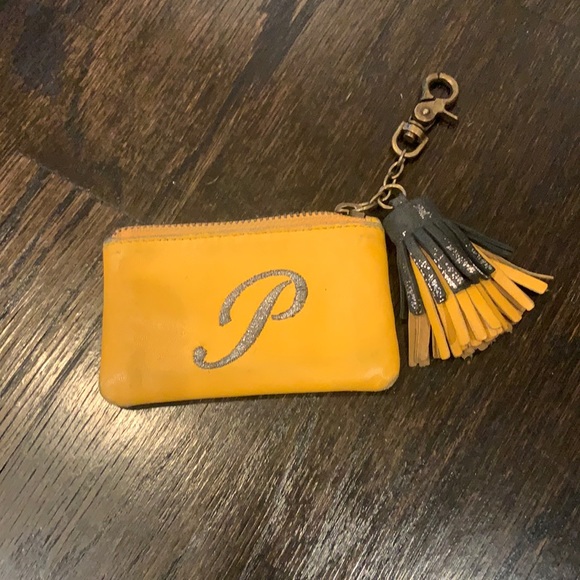 Anthropologie Personalized Leather Initial Card Case